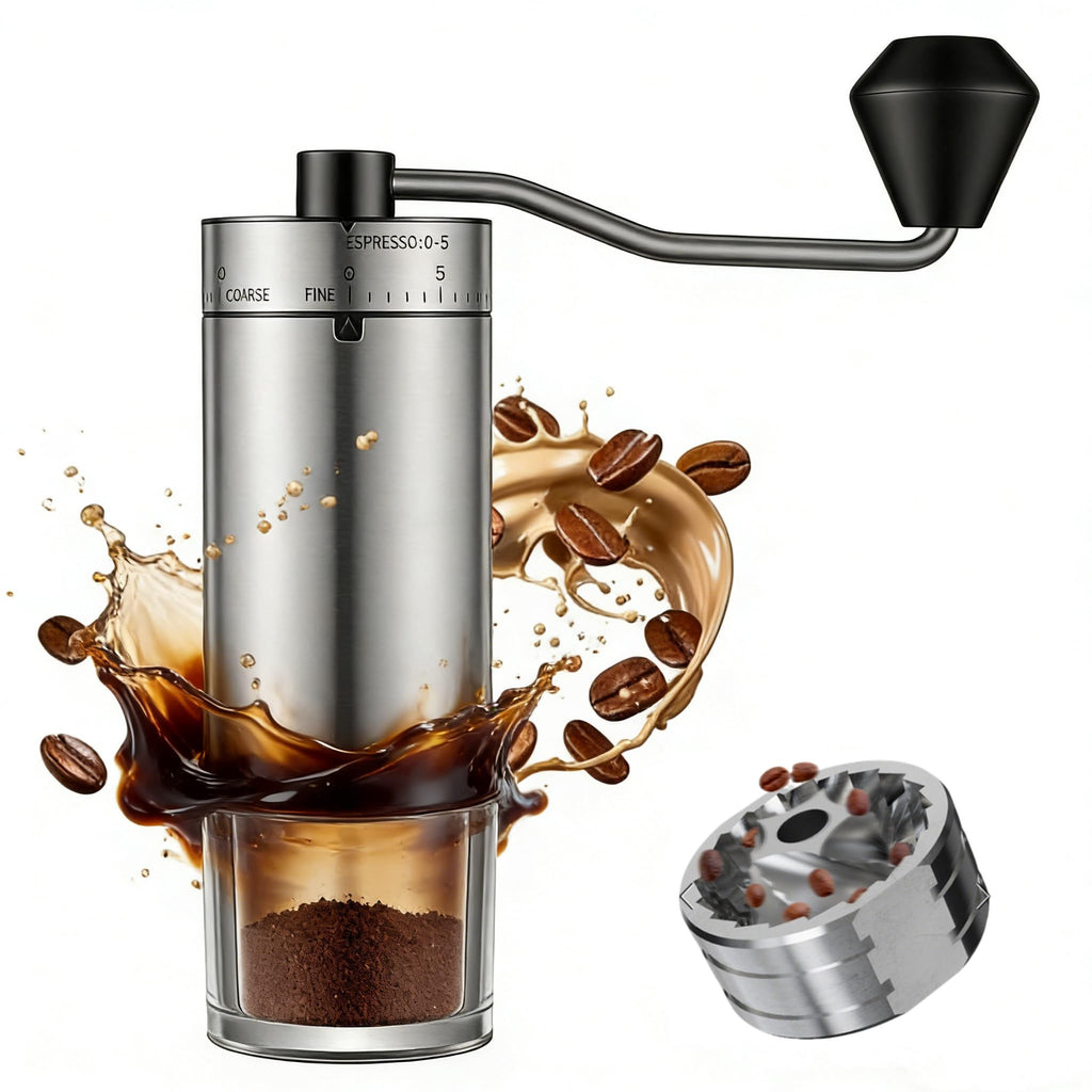 Manual Stainless Steel Conical Burr Coffee Grinder with Hand Crank G69468