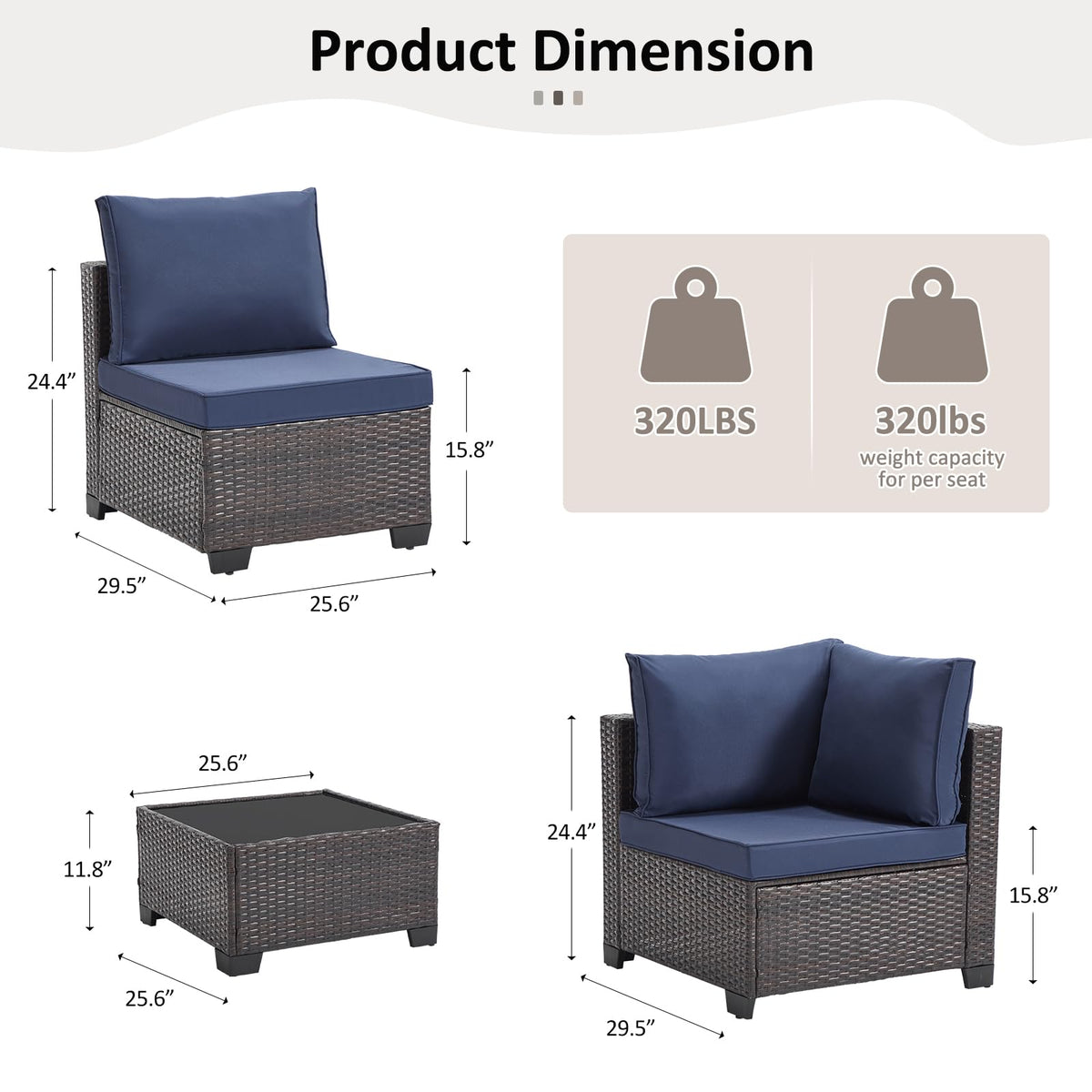 3 Piece Outdoor Wicker Patio Furniture Set O452
