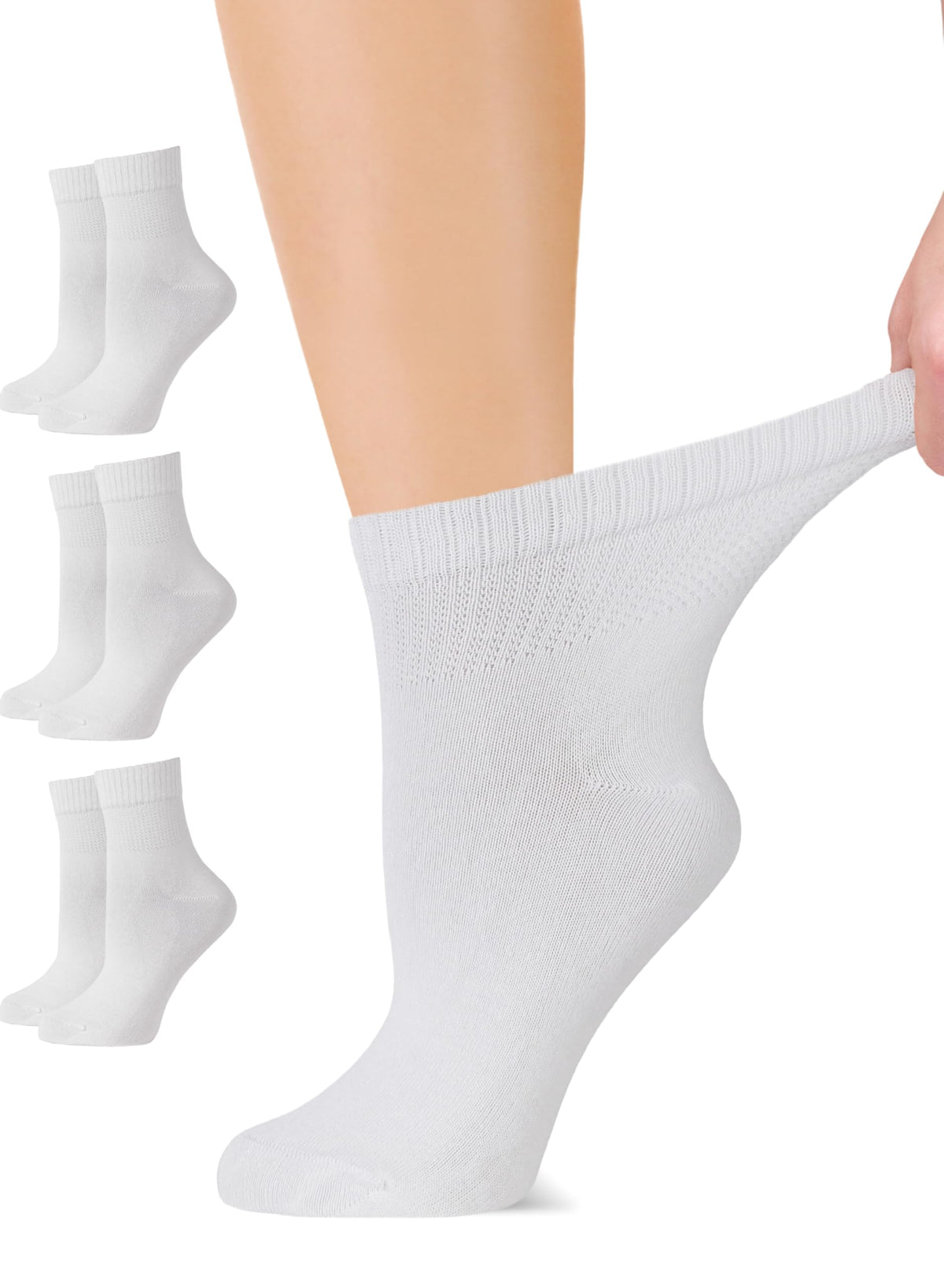 Loose Fit Seamless Rayon Bamboo Ankle Socks 3 Pairs A142
