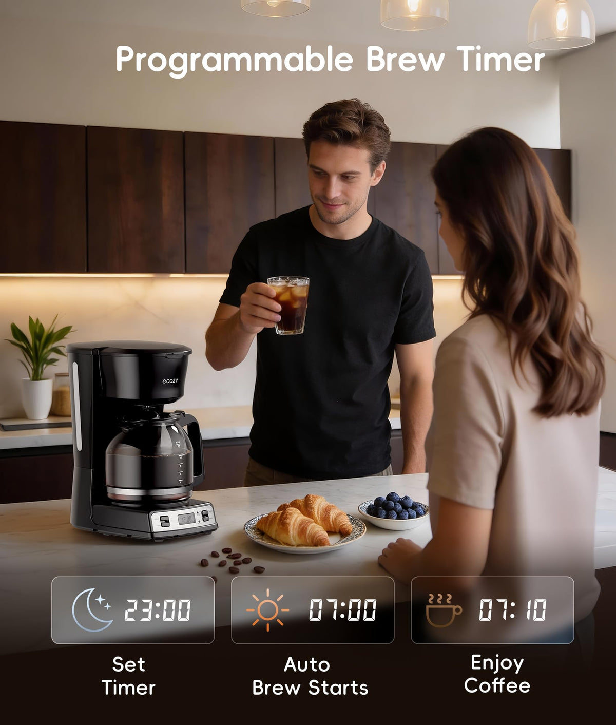 12-Cup Drip Coffee Maker with Electric Coffee Grinder F9595