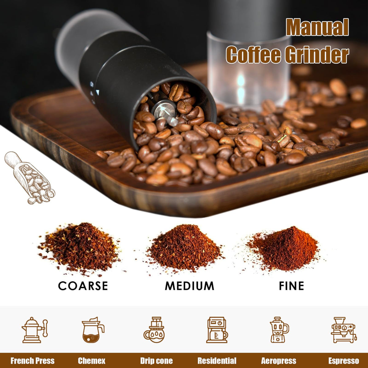 Manual Coffee Grinder with Ceramic Conical Burr O1749