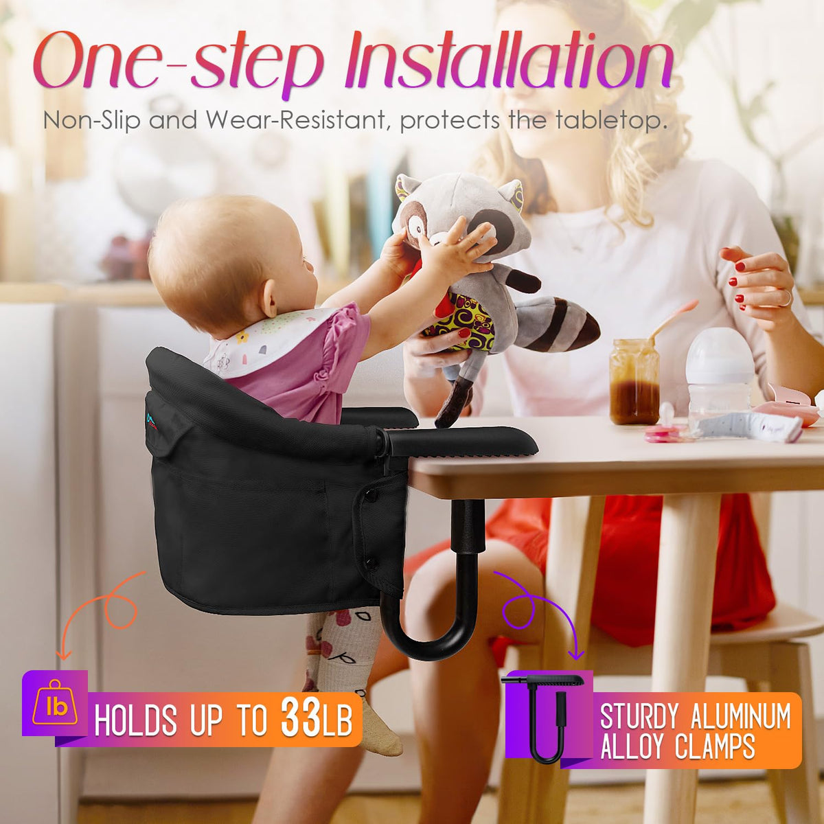 Portable Foldable High Chair with Storage Bag E7641