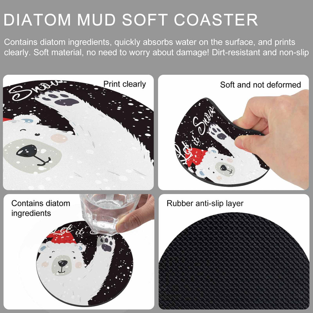 Black Silicone Coasters Set of 2 X729899