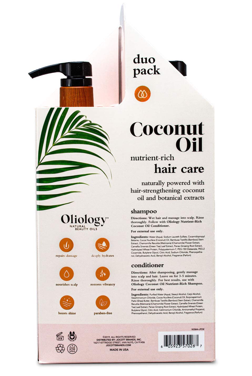 Coconut Oil Shampoo & Conditioner Combo Pack 32oz K88714