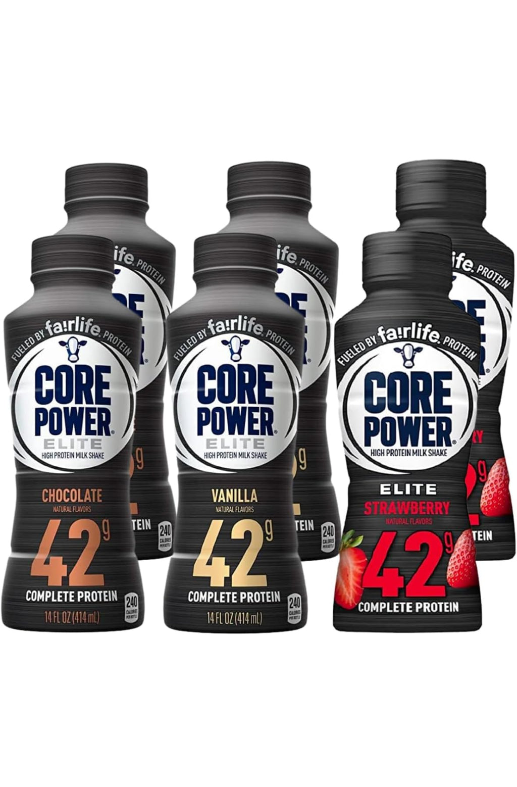 High Protein Milk Shake 42g Pack of 12 3 Flavor Chocolate Vanilla Strawberry C3958