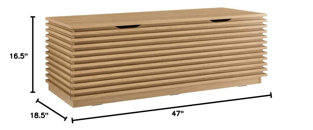 Oak Wood Grain Storage Bench B971