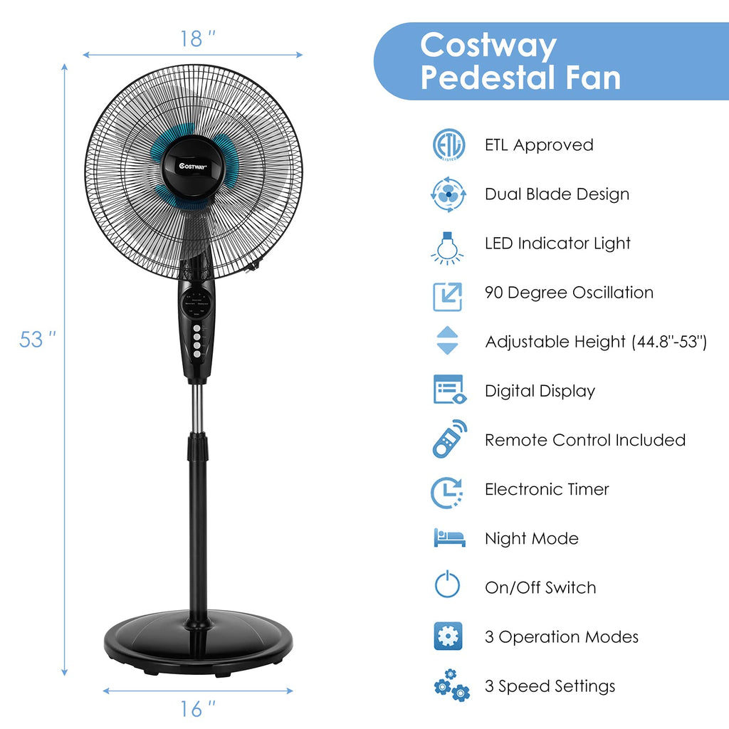 16-Inch Oscillating Pedestal Fan T8462