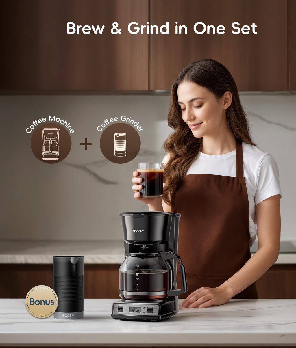 12-Cup Drip Coffee Maker with Electric Coffee Grinder F9595