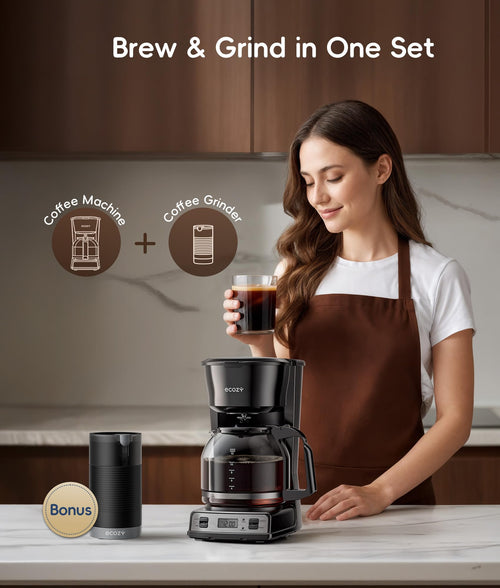 12-Cup Drip Coffee Maker with Electric Coffee Grinder F9595