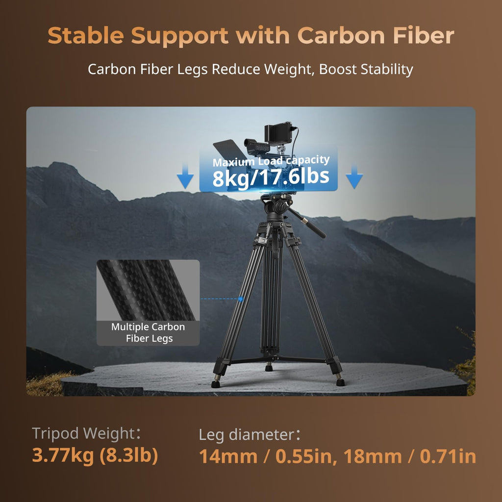 Carbon Fiber Tripod with Fluid Head A90911