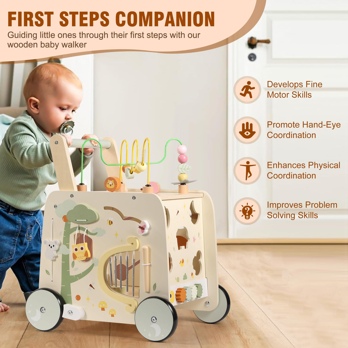 Wooden Activity Cube Push Walker F550