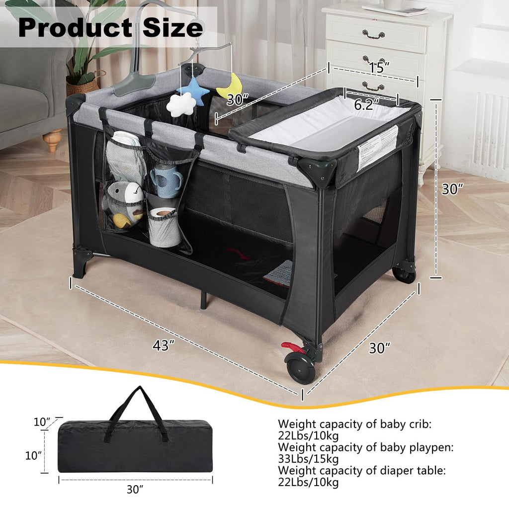 Black Baby Bassinet Playpen J91960