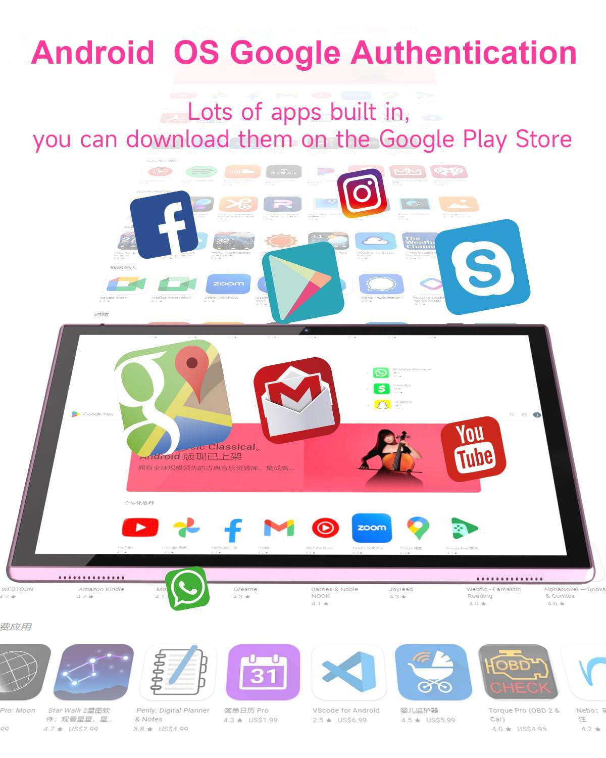 10 Inch Android Tablet with 32GB ROM 2GB RAM Y367657