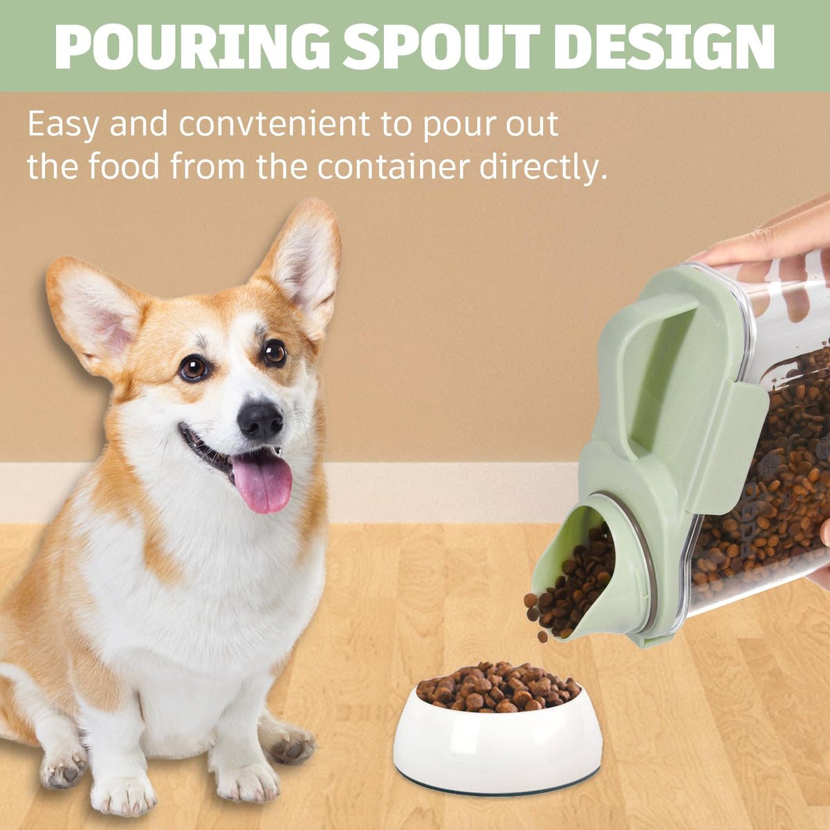 Airtight Pet Food Storage Container with Measuring Cups G455