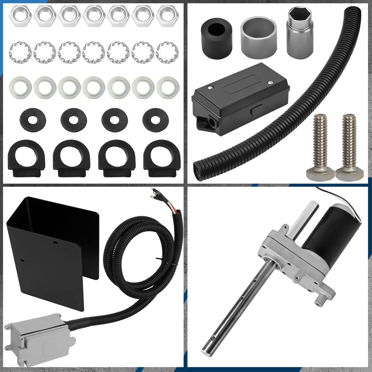 Electric Powered Trailer Jack Kit 12,000 lbs 12V Single Speed Tongue Jack with Control Switch R117
