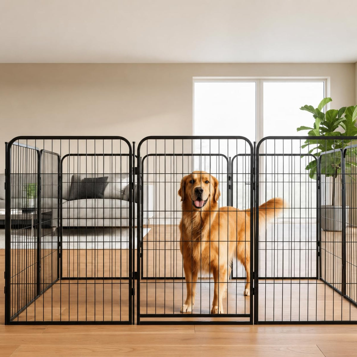 32 inch 16 Panels Heavy Duty Metal Dog Playpen with Gate A1235