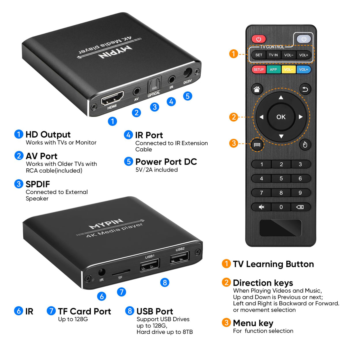 4K Media Player with Remote Control O61491
