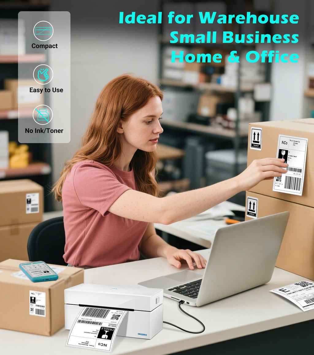Thermal Shipping Label Printer, 4x6 Bluetooth Label Maker P301607