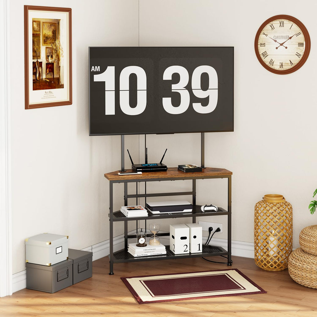 23" to 60" Corner TV Stand with Mount and Storage Shelves H53618