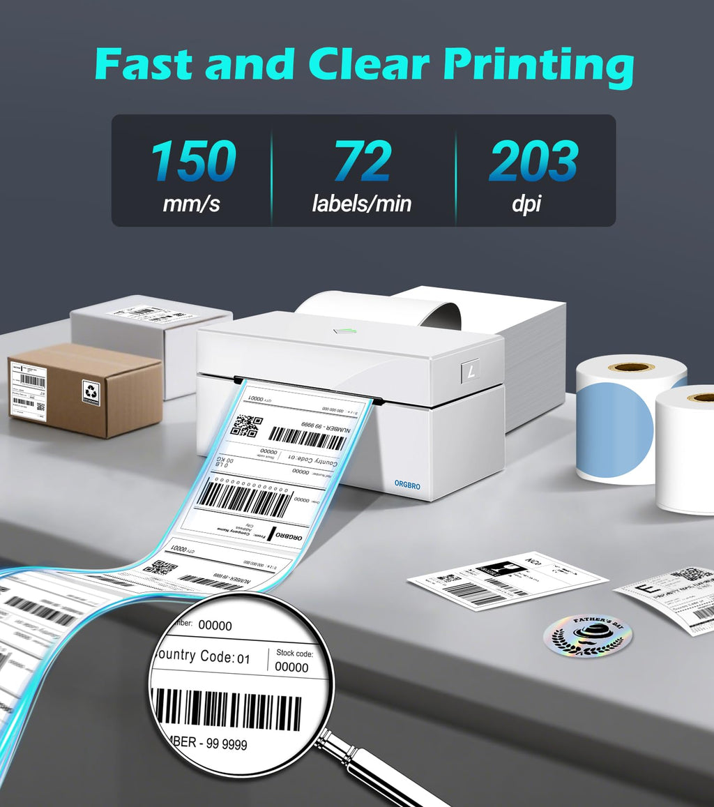 Thermal Shipping Label Printer, 4x6 Bluetooth Label Maker P301607