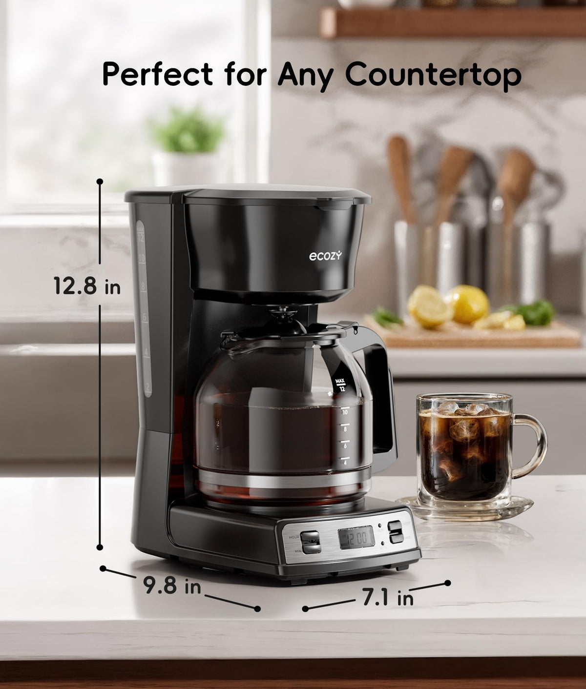 12-Cup Drip Coffee Maker with Electric Coffee Grinder F9595