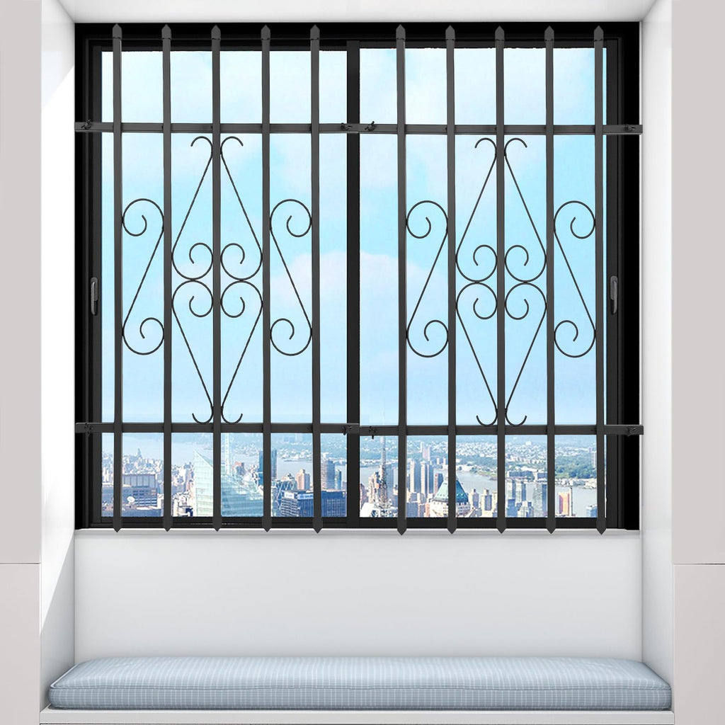 Black 24 x 36 Inch 2PCS Heavy Duty Window Security Bars G612998