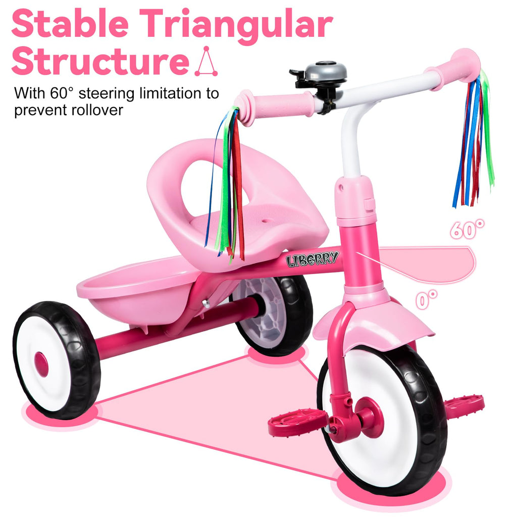 Pink 3 Wheel Toddler Tricycle L618