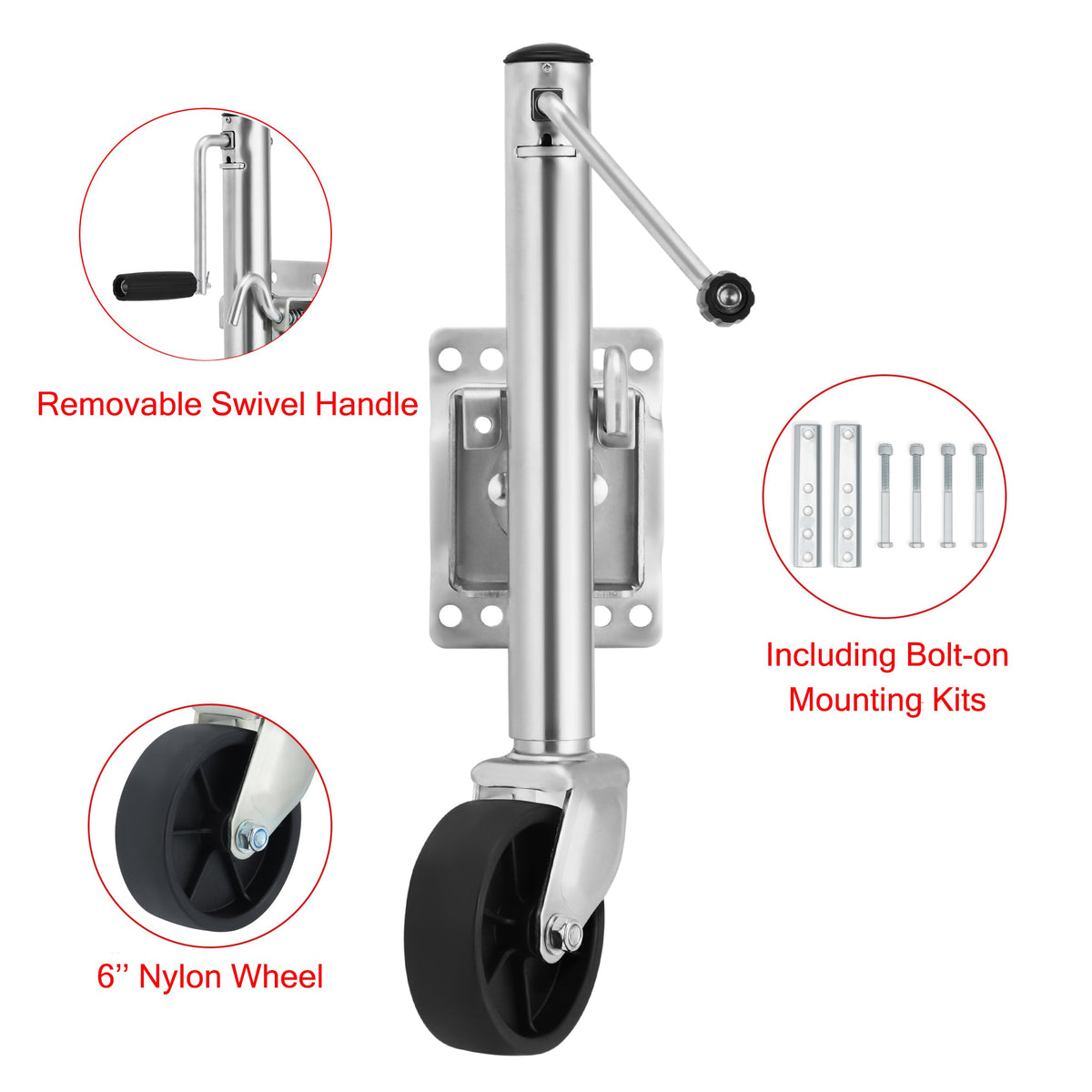 1200 lbs Boat Trailer Jack with 6 Inch Wheel S79176