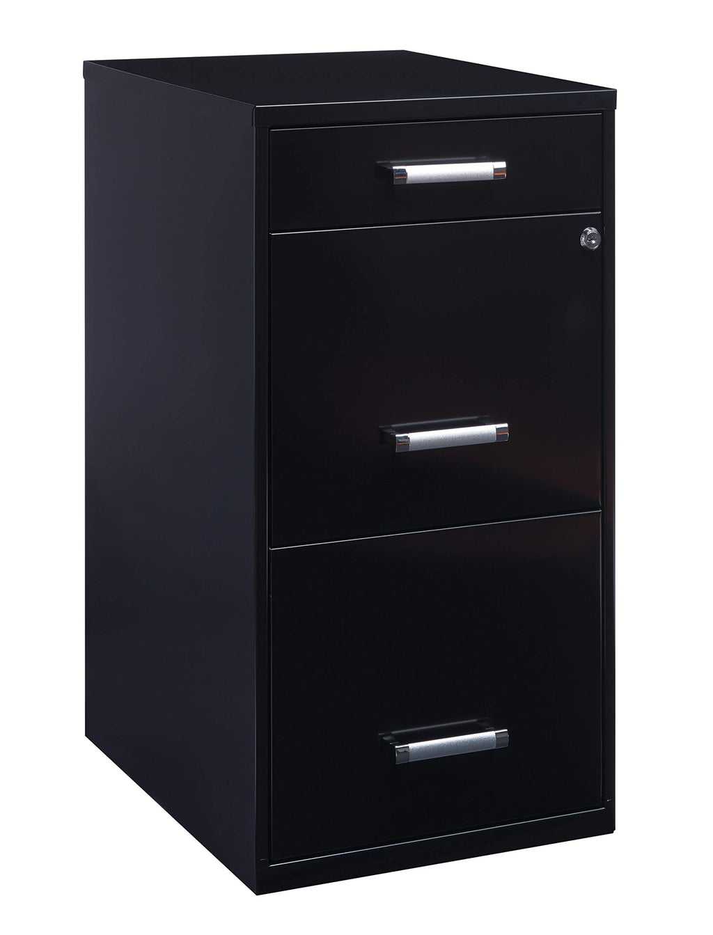 3 Drawer Metal File Cabinet with Pencil Drawer, Black W104