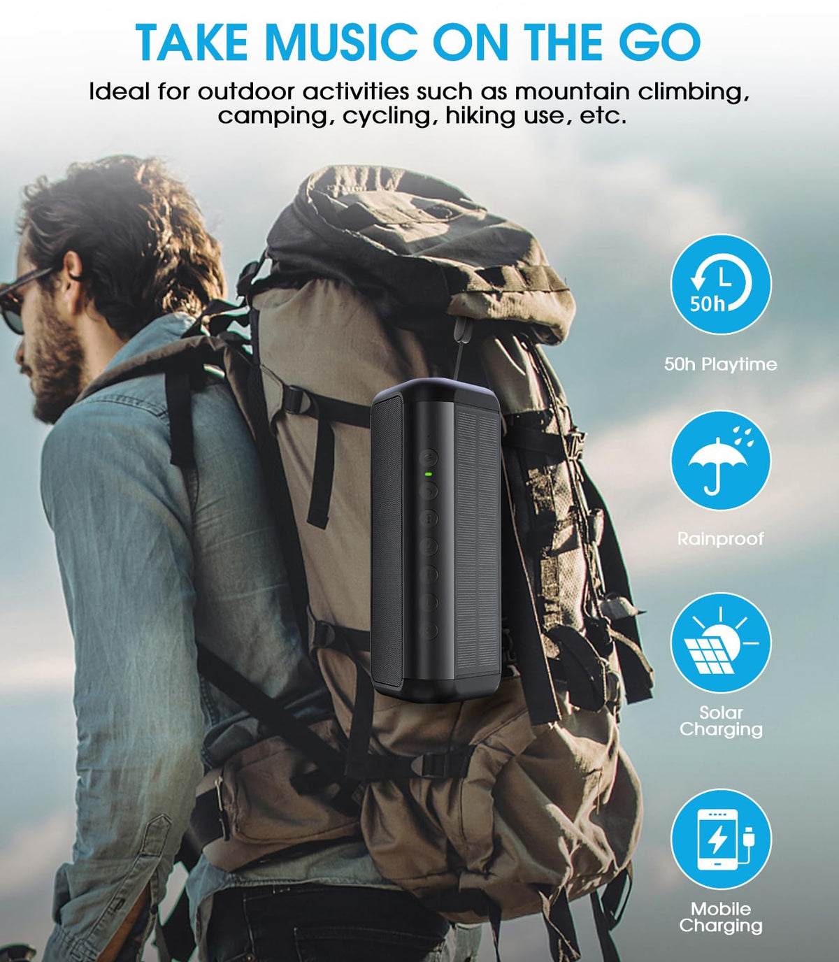 Portable Wireless Bluetooth Speaker with 50H Playtime Y18898