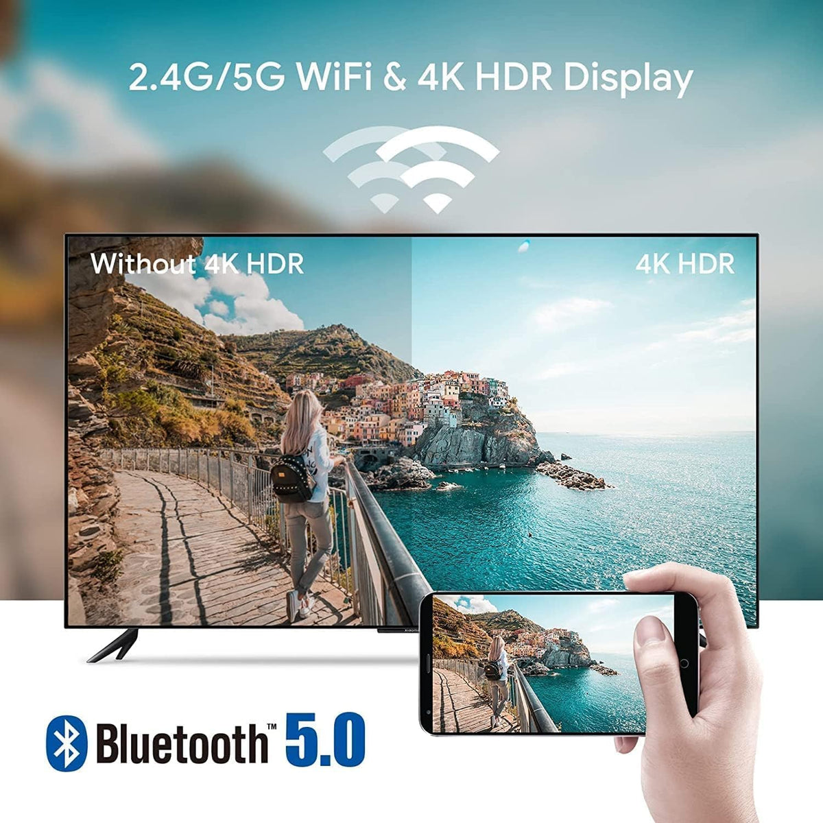 4K Android TV Stick Voice Remote Bluetooth Dual Band WiFi USB-C Y464