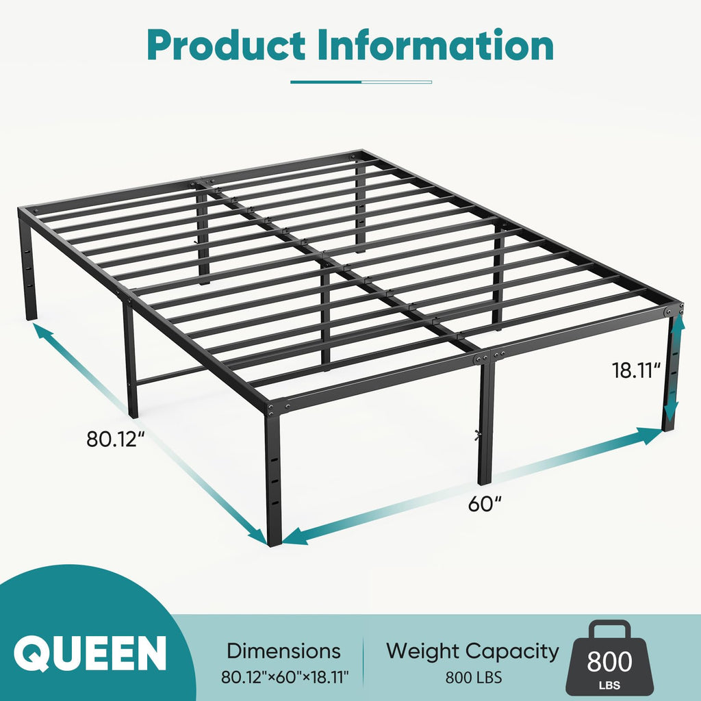 Queen 18 Inch Metal Platform Bed Frame U743327