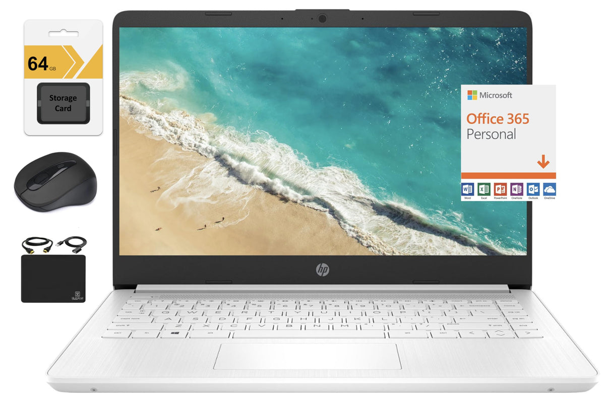14" Quad-Core Intel Celeron Laptop, 4GB RAM, 128GB, Windows 11 S, White B119604