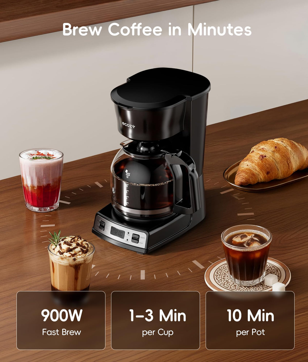 12-Cup Drip Coffee Maker with Electric Coffee Grinder F9595