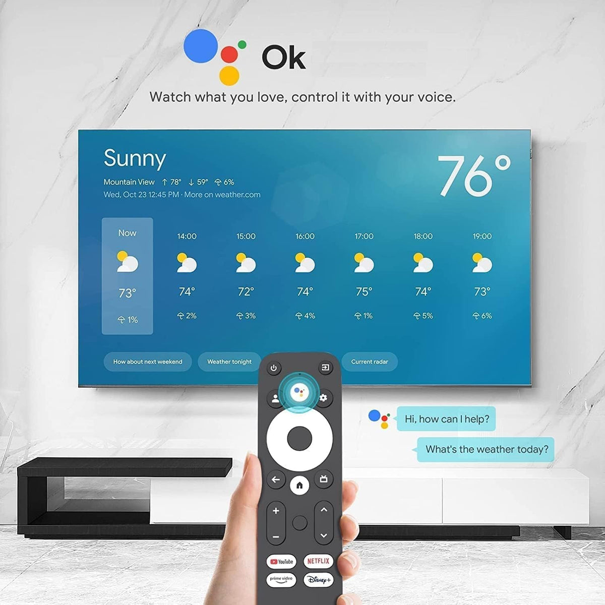 4K Android TV Stick Voice Remote Bluetooth Dual Band WiFi USB-C Y464