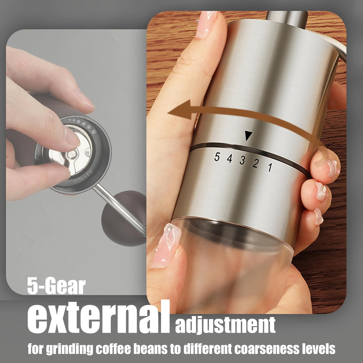 Manual Coffee Grinder with Ceramic Conical Burr O1749