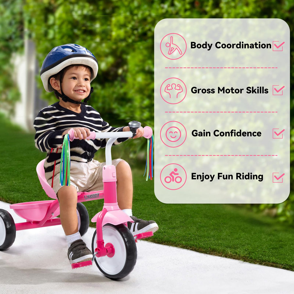 Pink 3 Wheel Toddler Tricycle L618