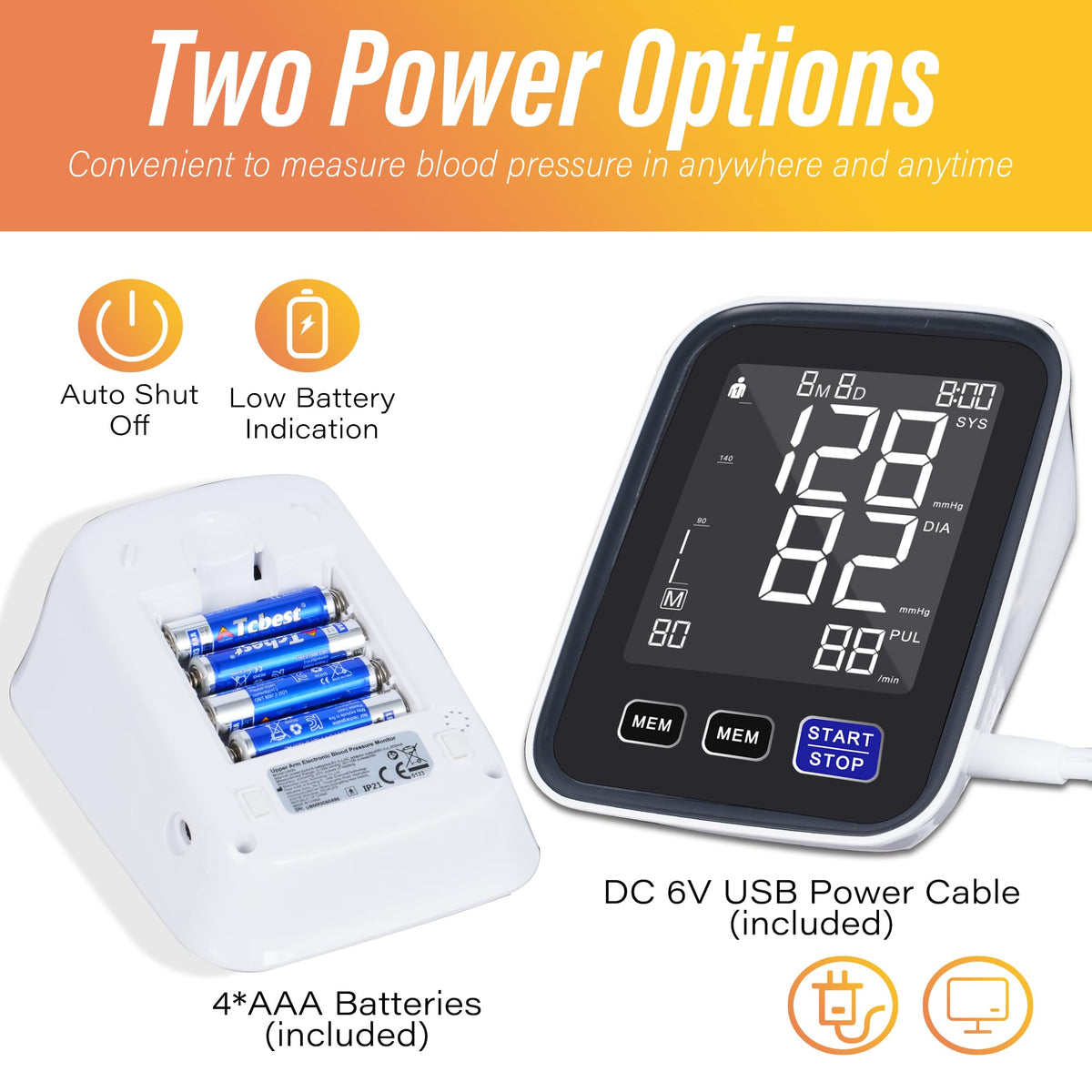 Automatic Upper Arm Blood Pressure Monitor with 8.5"-16.5" Cuff O14920