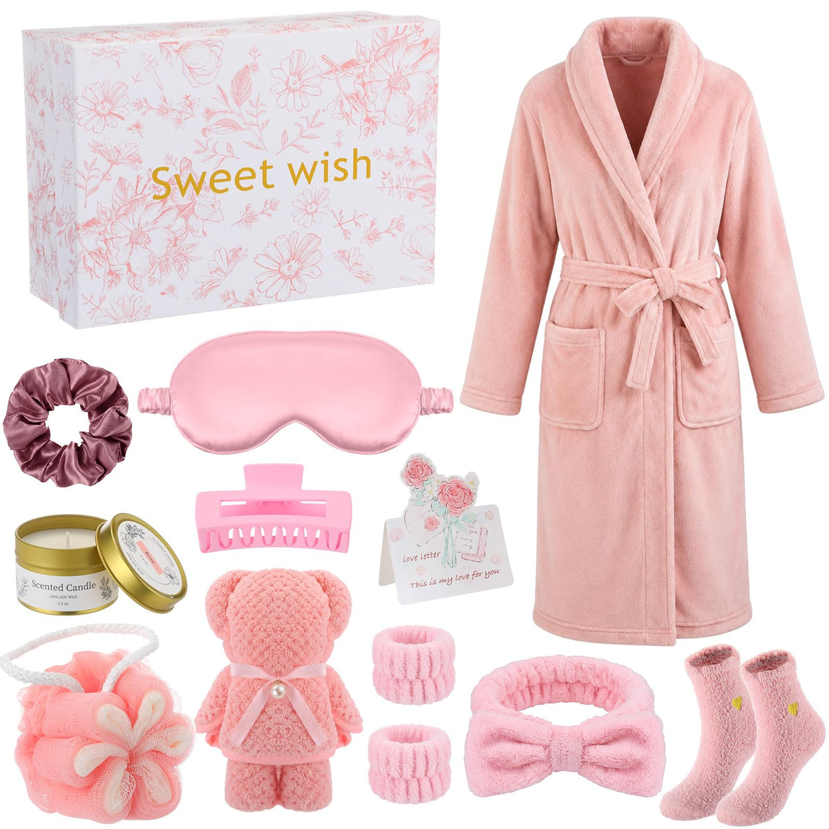11 Pcs Pink Spa Gift Basket M342691