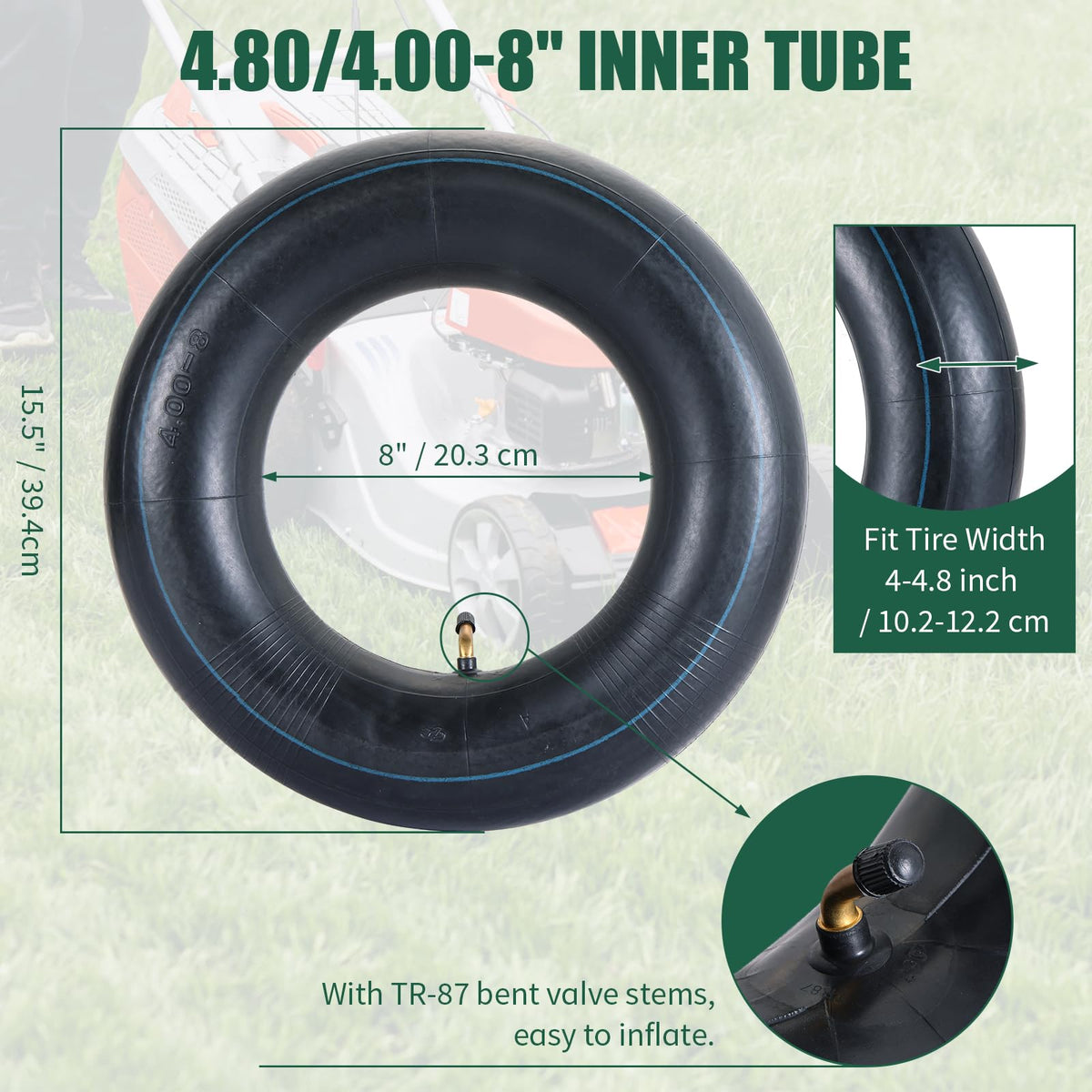 2Pcs 4.80/4.00-8 Inner Tubes with TR-87 Valve Stem E262