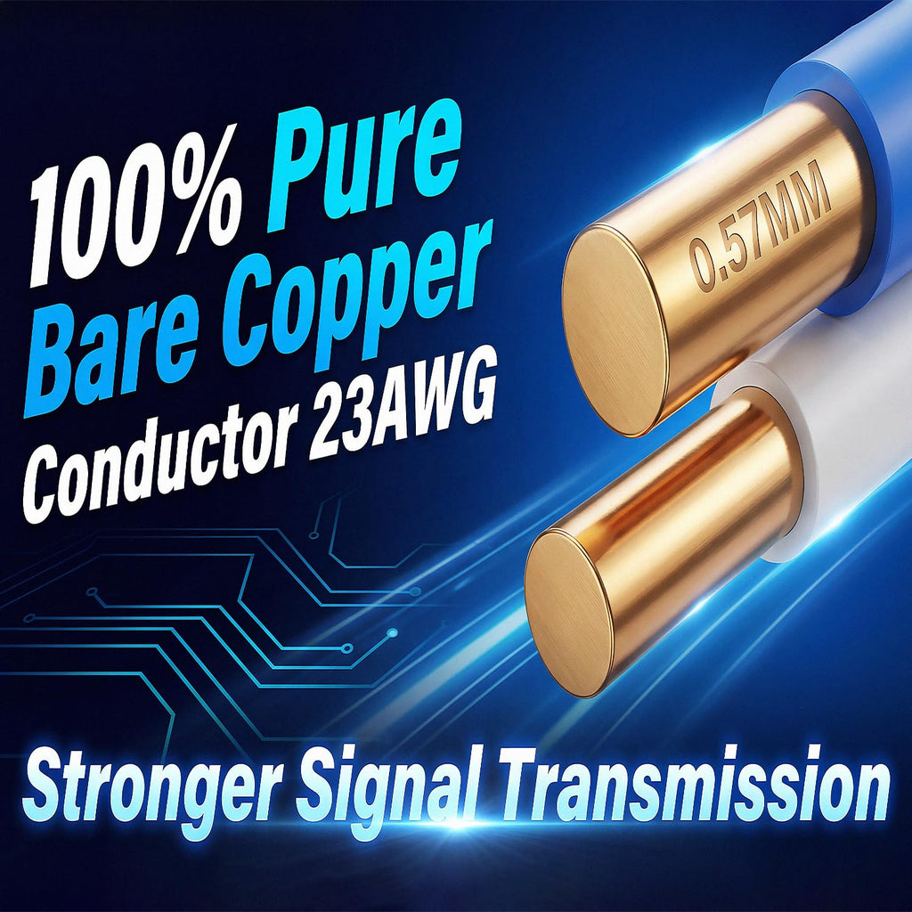 Cat6 Plenum 1000ft 23AWG Solid Bare Copper UTP Bulk Ethernet Cable V185910