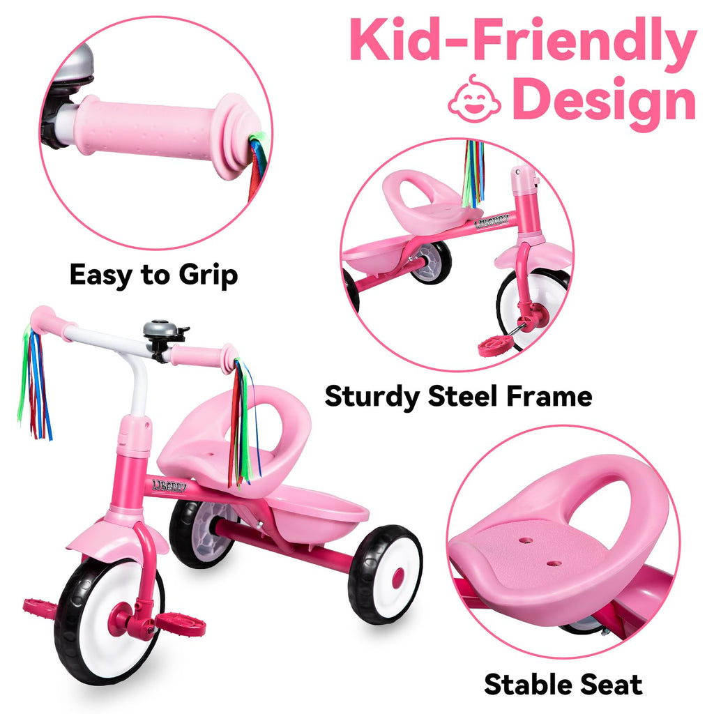 Pink 3 Wheel Toddler Tricycle L618