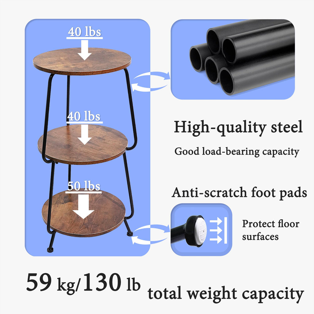 Round 3-Tier Wood Coffee Table Q918
