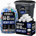 64-65 Gallon Clear Trash Bags, 120 Count Heavy Duty Garbage Bags X8244