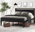 Full Size Bed Frame with Wooden Headboard and Footboard Y9976