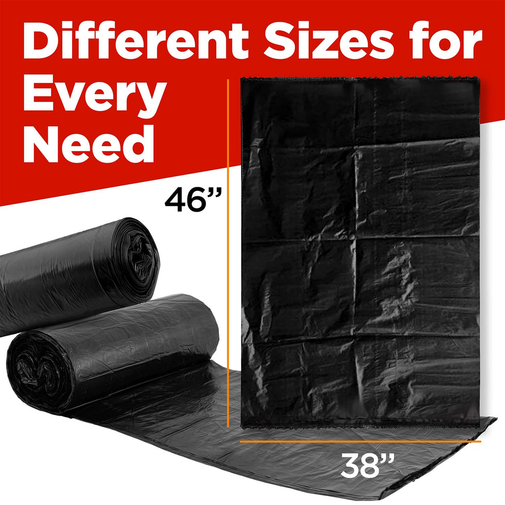 44 Gallon Heavy Duty Contractor Trash Bags, 100 Ct, Black, 1.2 Mil Q589573