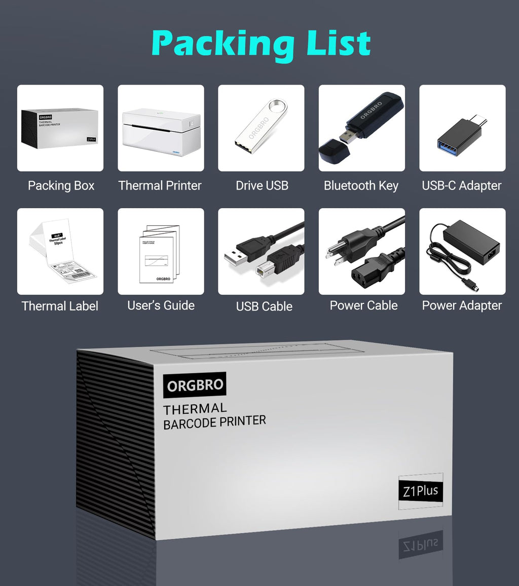 Thermal Shipping Label Printer, 4x6 Bluetooth Label Maker P301607