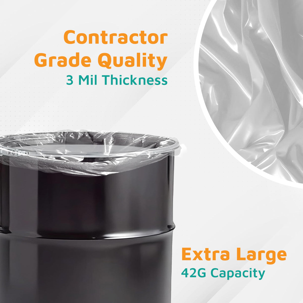42-Gallon 3 Mil Clear Contractor Bags 50-Count V938322