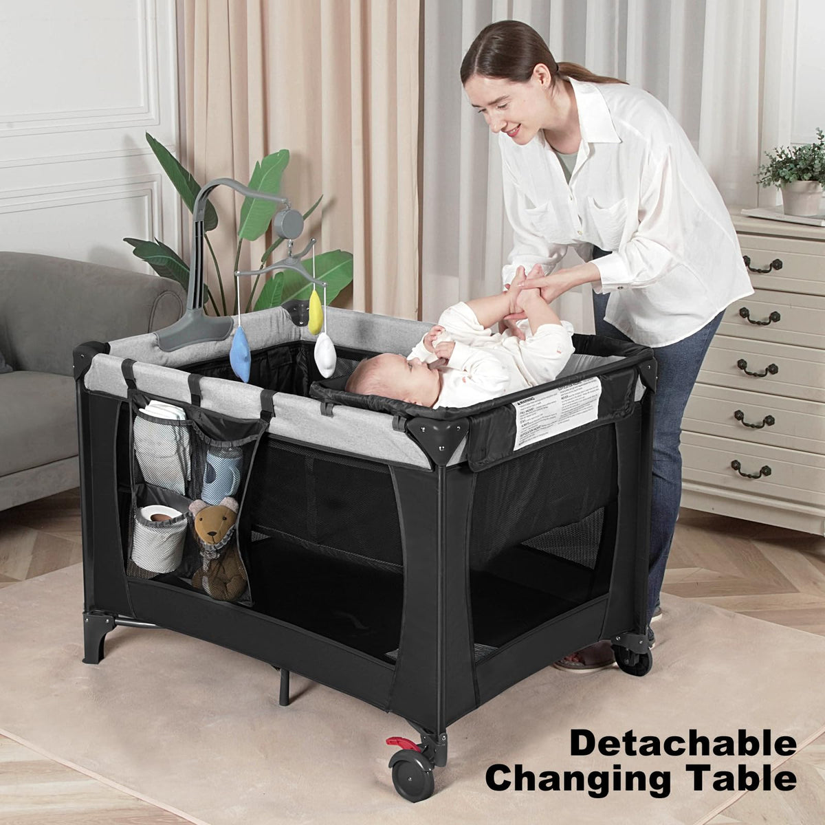 Black Baby Bassinet Playpen J91960