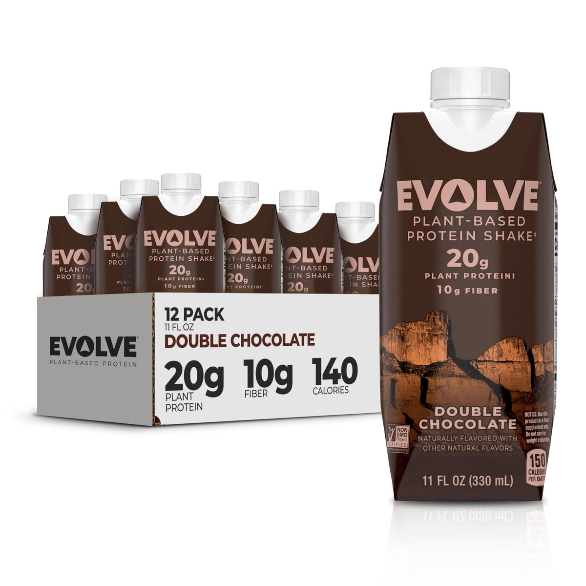 Double Chocolate Vegan Protein Shake 11 Fl Oz Pack of 12 P3224